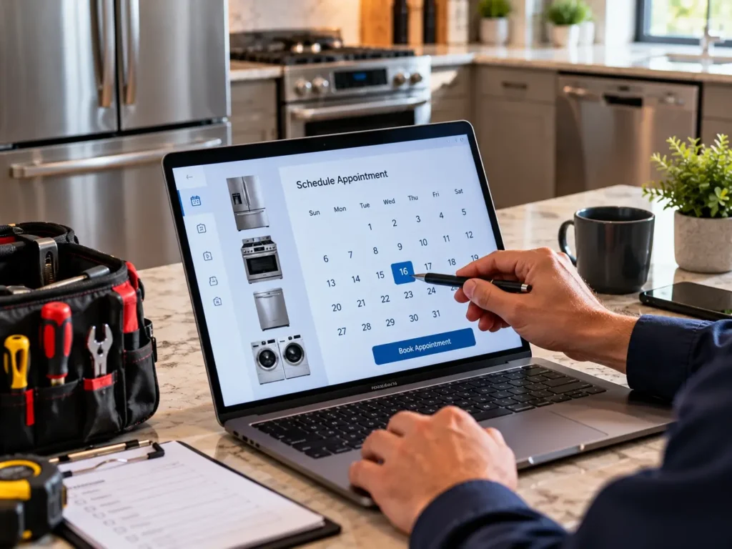 Scheduling an appliance repair appointment in Pasadena